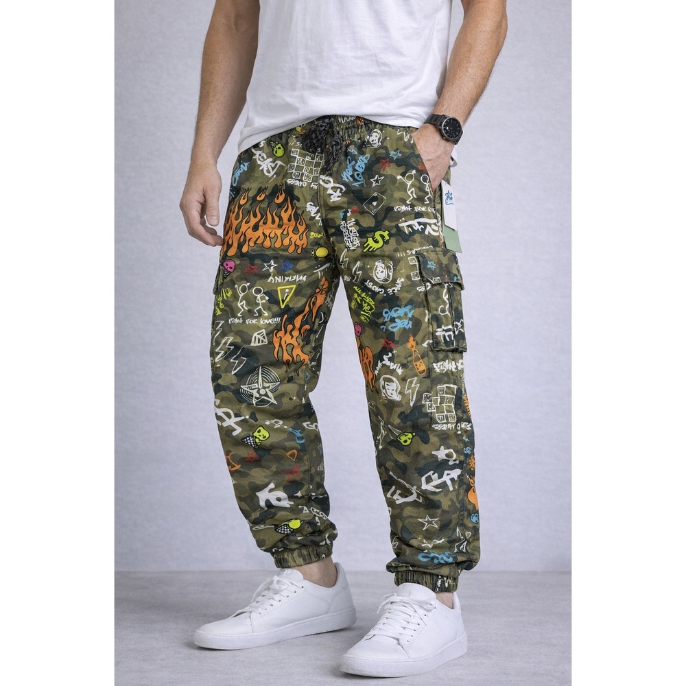 Fresh‎ Prints of Bel Aire Camo Jogger Pants Mens Small NWT Drawstring